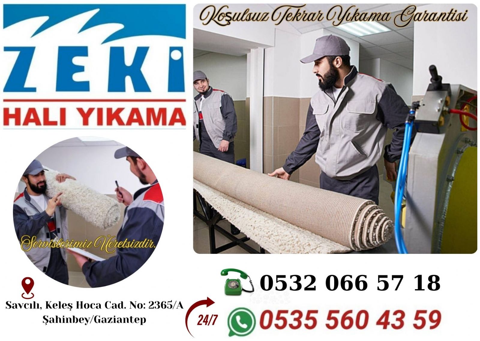 Şahinbey Cumhuriyet Mahallesi Halı Yıkama Fiyatları 